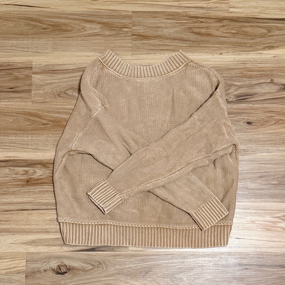 American Eagle Outfitters V-Neck Sweater in Tan - Picture 3 of 3